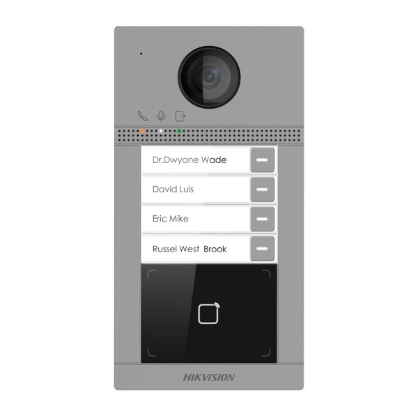 Hikvision DS-KV8413-Wme1 Video Player IP WiFi 4 Apartments - Camera 2 MPX | Áudio bidirecional - abertura com cartão MF | 2 