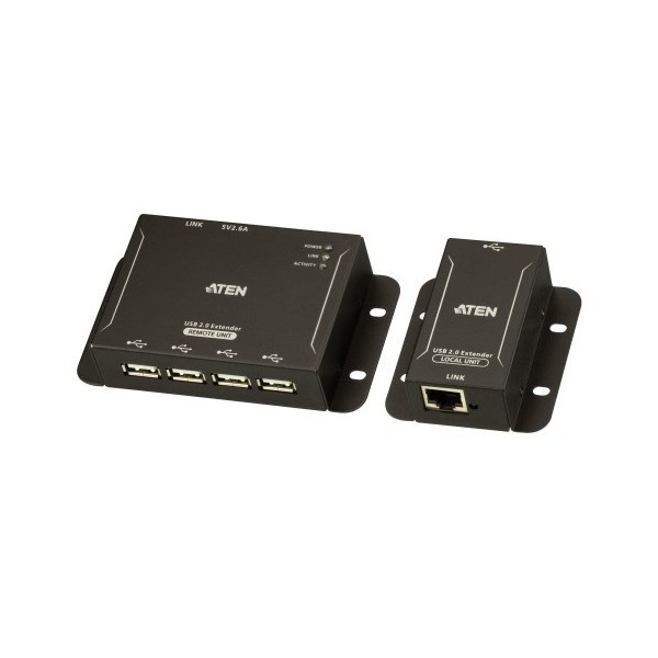 Aten 1330583 UCE3250-ATEN ATEN USB 2.0 Extender pelo CAT 5 com hub de quatro portas (até 50 m) (UCE3250-AT-G) (CP5)