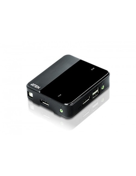 Aten 975300 CS782DP-at ATEN Switch KVM DisplayPort / USB Audio USB de 2 portas (compatível com 4K, cabos incluídos) (CS782DP-AT)