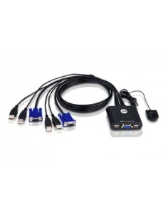 Aten 975078 CS22U-at ATEN Switch Formato KVM VGA USB Cabo 2 Portas com Seletor Remoto da Porta (CS22U-AT)
