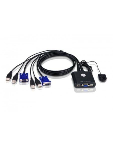 Comprar ATEN 975078 ATEN SWITCH KVM FORMATO CABLE VGA USB DE 2 PUERTOS CON SELECTOR REMOTO DE PUERTO (CS22U-AT) CS22U-AT