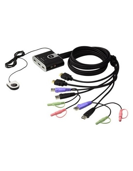 Comprar ATEN 975060 ATEN SWITCH KVM FORMATO CABLE HDMI/AUDIO USB DE 2 PUERTOS CON SELECTOR REMOTO DE PUERTO (CS692-AT) CS692-AT