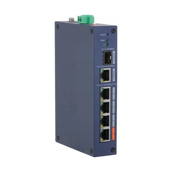 Comprar DAHUA 1405977 (DH-CHS4106-4ET-60) DAHUA SWITCH INDUSTRIAL 6 PUERTOS CLOUD MANAGED GIGABIT, 4 PUERTOS POE, 60W, HI-POE, L