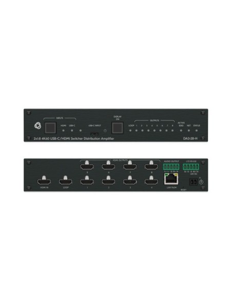 Comprar KRAMER 1402914 KRAMER AVSM 2X1:8 4K60 USB-C/HDMI SWITCHER DISTRIBUTION AMPLIFIER- DA3-28-H (10-00002890) 10-00002890