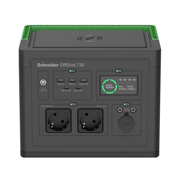 Comprar APC 1399744 SCHNEIDER OFFGRID PORTABLE POWER STATION 730, 738WH LITHIUM-ION, 2 SCHUKO, SINEWAVE PPS730-GR