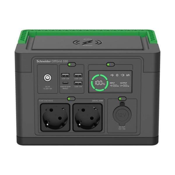 Comprar APC 1399742 SCHNEIDER OFFGRID PORTABLE POWER STATION 330, 332WH LITHIUM-ION, 2 SCHUKO, SINEWAVE PPS330-GR