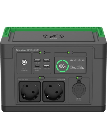 Comprar APC 1399742 SCHNEIDER OFFGRID PORTABLE POWER STATION 330, 332WH LITHIUM-ION, 2 SCHUKO, SINEWAVE PPS330-GR