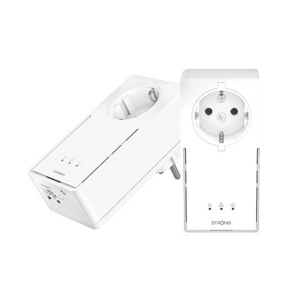 Strong 1394122 PowerL2000Dueu Forte Powerline 2000 Kit 2000 Mbit / s Ethernet Branco 2 Parte (s)