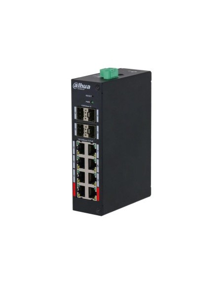 Dahua 1385861 1.0.01.20.11325 (DH-HS4412-8ET-96) Interruptor Dahua Industrial gerenciados 8 portas Poe 10/100 Mbps + 4 SFP 1000 