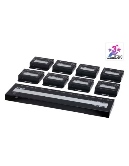 Comprar ATEN 1385140 ATEN 8-PORT 4K HDMI CAT 6 SPLITTER WITH 8 RECEIVERS KIT, WITH LOCAL HDMI OUTPUT, IR RECEIVERS, AND POC VS18