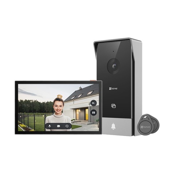 EZVIZ 1383572 CS-HP5-R100-1W2TFC EZVIZ HP5 Video Intercomitam System 17.8 cm (7 ") Preto, Prata