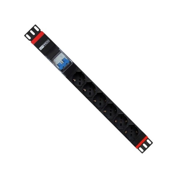 WP 1383151 WPN-PDU-G02-06 WP WPN-PDU-G02-06 Unidade de Distribuição de Energia (PDU) 6 Saídas AC 1U Preto, Vermelho