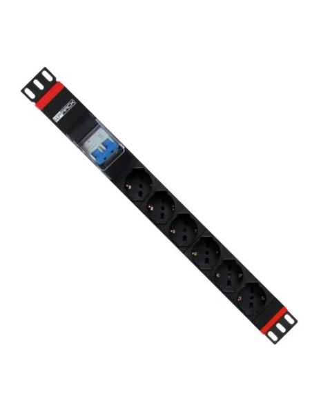 WP 1383151 WPN-PDU-G02-06 WP WPN-PDU-G02-06 Unidade de Distribuição de Energia (PDU) 6 Saídas AC 1U Preto, Vermelho