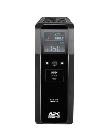 APC 1377675 BR1600SI APC BR1600SI Sistema de alimentação ininterrupta (UPS) Linha interativa 1.6 KVA 960 W 8 Saídas CA