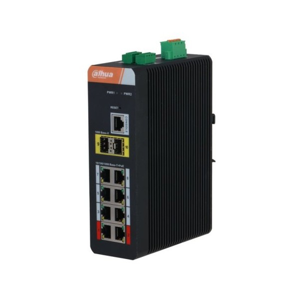 Comprar DAHUA 1371204 (DH-IS4210-8GT-120) DAHUA SWITCH INDUSTRIAL L2 GESTIONABLE POE 2.0 WATCHDOG 8 PUERTOS + 2 GIGABIT SFP 1.0.