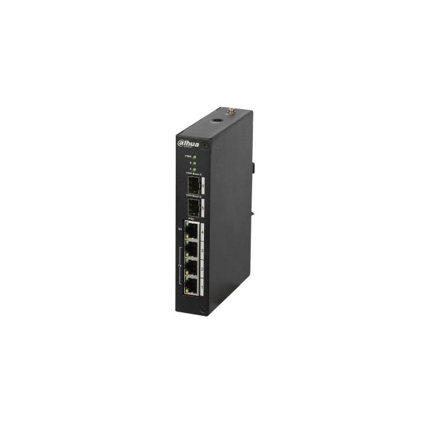 Dahua 1371183 1.0.01.20.10190 (DH-PFS4206-4P-96) Dahua Switch PoE L2 Gerente 3 portas + 1 Uplink Gigabit Hipoe + 2 SFP