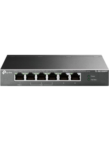 TP-Link 1370919 TL-SG1006PP TP-Link TL-SG1006PP Switch Não Administrado Gigabit Ethernet (10/100/1000) Energia sobre Ethernet (P