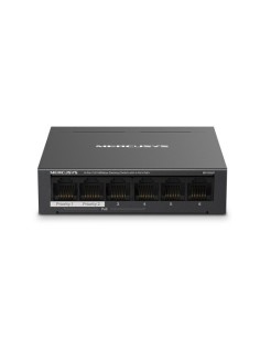 Mercuses 1367774 MS106LP MERCUSES MS106LP Managed Switch Fast Ethernet (10/100) Energia sobre Ethernet (PoE) Preto