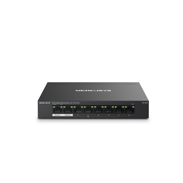 Comprar MERCUSYS 1367772 Mercusys MS108GP switch Gestionado Gigabit Ethernet (10/100/1000) Energía sobre Ethernet (PoE) Negro MS
