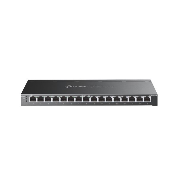 TP-link 1364758 SG2016P TP-Link TL-SG2016P Switch L2 / L3 / L4 Gigabit Ethernet (10/100/1000) Energia sobre Ethernet (PoE) Preto