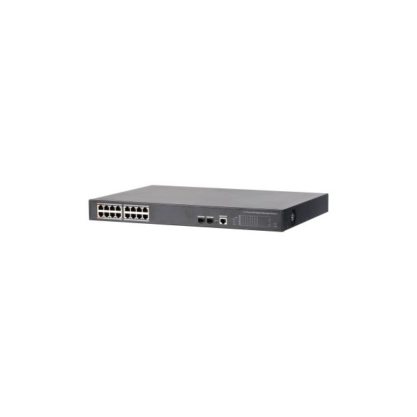 Dahua 1362063 1.0.01.20.10344 Dahua - DH-PFS4218-16GT-240 - Switch Poe 16 portas Gigabit + 2 SFP UpLink Gigabit 240W 802.3AT MA
