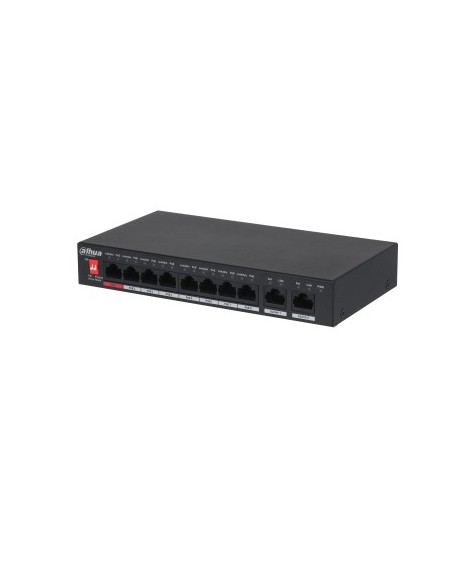 Dahua 1362047 1.0.01.20.10619 (DH-PFS3010-8ET-96-V2) Dahua switch Hi-Poe 2.0 8 Portas + 2 Uplink RJ45