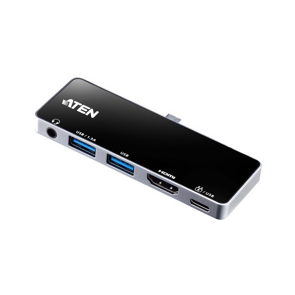 Aten 1360395 UH3238 - Aten Docking Station de viagem USB-C com gateway de alimentação