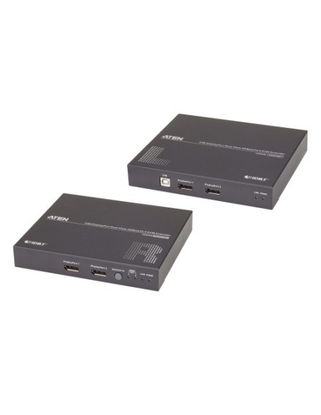 Aten 1349929 CE924-AT-G Aten KVM Extender USB DisplayPort de Double Vista HDBASET ™ 2.0 (4K a 100 m para visão individual)
