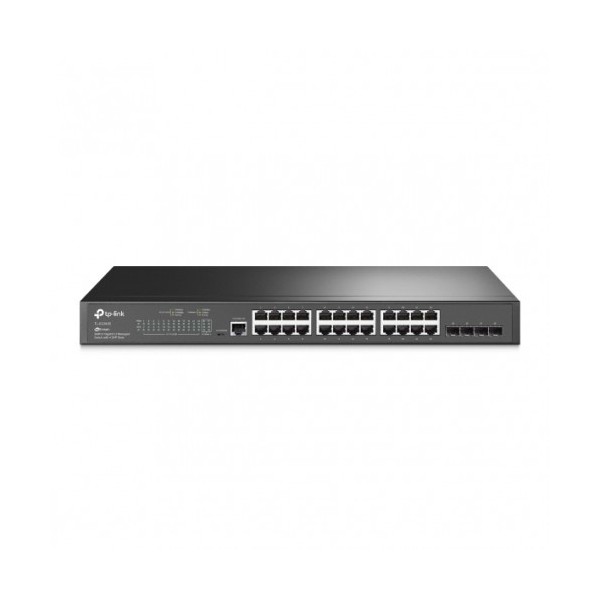 TP-link 1341843 SG3428 TP-Link Gigabit Ports, 24 portas RJ45 Gigabit e 4 slots Gigabit SFP fornecem conexões de alta V