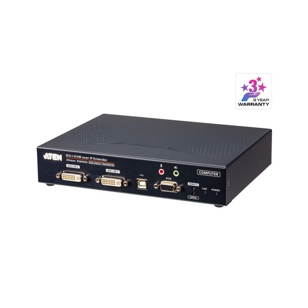 Aten 1335277 KE6940AT-AX-G AXEN KVM transmissor por IP DVI-I DUAL Exibição USB