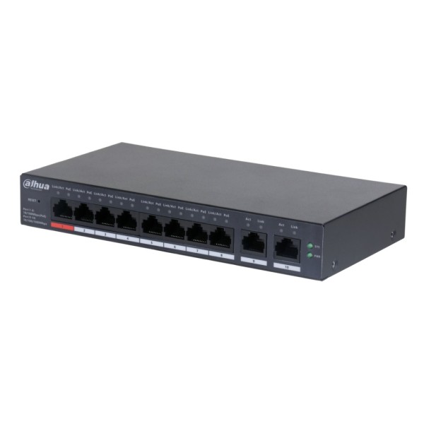 Dahua CS4010-8ET-110 Switch Poe 8 Ports 10/100 + 2RJ45 Uplink Gigabit 110W Gerente em nuvem Layer2