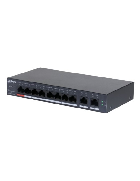 Dahua CS4010-8ET-110 Switch Poe 8 Ports 10/100 + 2RJ45 Uplink Gigabit 110W Gerente em nuvem Layer2