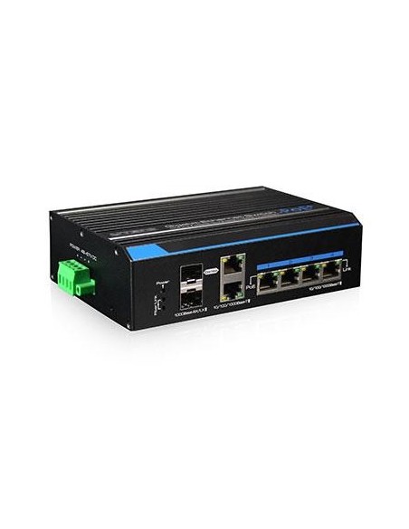 Comprar UTEPO UTP7204GE-HPOE Switch Industrial Hi-PoE 4 puertos Gigabit + 2 Uplink Combo Gigabit (2SFP+2RJ45) 120W Redundant 802