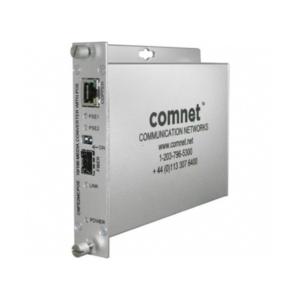 COMNET CNFE2MCPOE2 COMNET. Conversor Metade PoE + (30W) com a porta SFP. Cobre e SFP 100 Mbps.