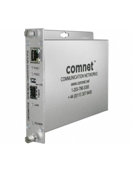 COMNET CNFE2MCPOE2 COMNET. Conversor Metade PoE + (30W) com a porta SFP. Cobre e SFP 100 Mbps.