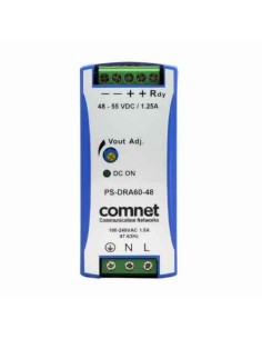 COMNET PS-DRA60-48A COMNET. Fonte industrial 48VDC e 60W para 2 portas de porta PoE