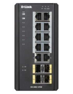 D-LINK DIS-300G-14PSW D-LINK kaufen. Industrieller Switch mit 10 Kupfer-Ports 100/1000 + 4 SFP 100/1000. 8 PoE-Ports 240W