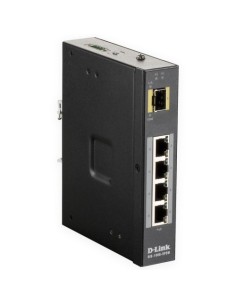 D-link DIS-100G-5PSW D-link. Comutador industrial PoE de 4 portas de cobre 100/1000 + 1 SFP 100/1000. Não é manipulável. 48vdc. 