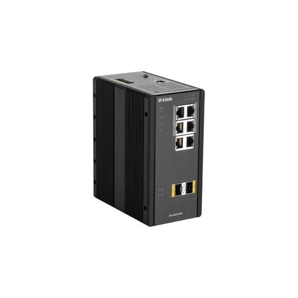 D-LINK DIS-300G-8PSW D-LINK kaufen. Industrieller Switch mit 6 Kupfer-Ports 100/1000 + 2 SFP 100/1000. 4 PoE-Ports, 120 W m