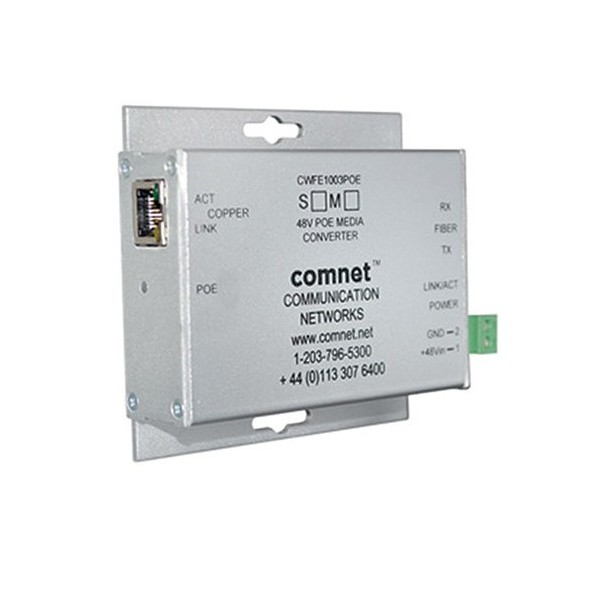 Kaufen COMNET CNFESFPMCPOE30/M COMNET. PoE+ (30W) 10/100Mbps Medienkonverter, 1 SFP-Port im Mini-F.A.-Format, nicht enthalten