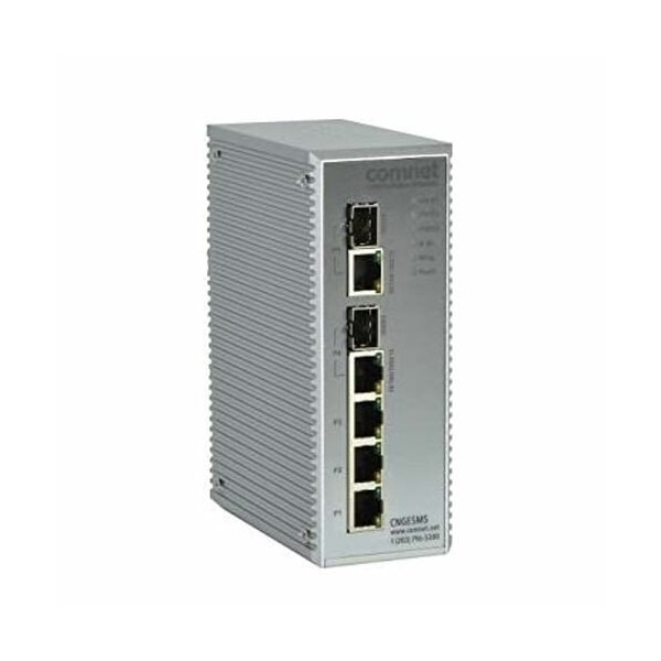 COMNET CNGE5MS COMNET. Interruptor industrial gerencial de 3 Gigabit Copper Gigabit + 2 portas Gigabit Combo SFP. Fuente de alim