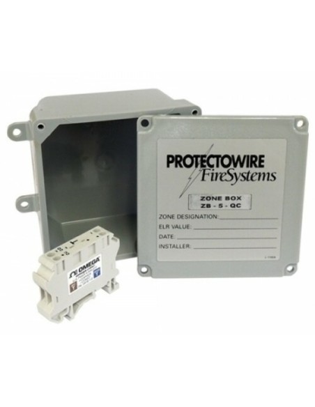 ProtectOwire ZB-5-QC ProtectOwire. Caixa de conexão não metálica ou linha à prova de umidade com bloco de terminais em