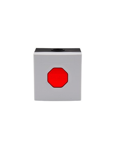 STI SS3 7R04 Sti. Pushbutton SS3. Botão vermelho da caixa branca. Enclavable.