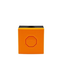 Kaufen STI SS3 EE04 STI. Drucktaster SS3. Orangefarbenes Gehäuse, orangefarbener Knopf. Rastend.