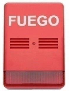 Acheter OEM M100FE CASMAR. Sirène piézoélectrique à flash pour extérieur. Sérigraphie en espagnol.