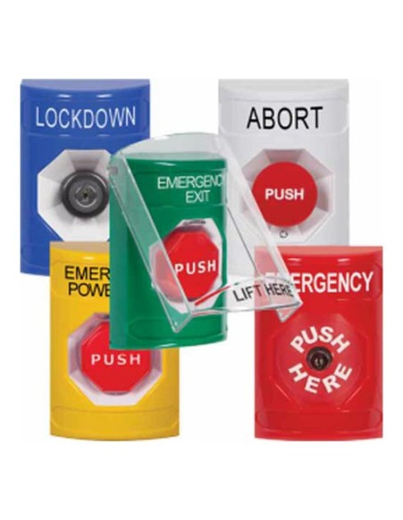 STI SS2400 Sti. Botão SS2. Cogumelo de emergência com chave. Azul