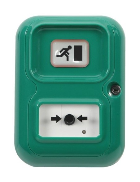 Sti sti-ap-3-g-r sti. Botão de alerta do ponto com o flash. Cor verde.