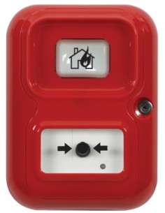 Sti sti-ap-3-r-a sti. Botão de alerta do ponto com o flash. Cor vermelha.