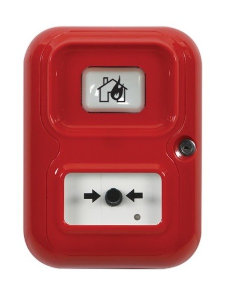 Sti sti-ap-3-r-a sti. Botão de alerta do ponto com o flash. Cor vermelha.