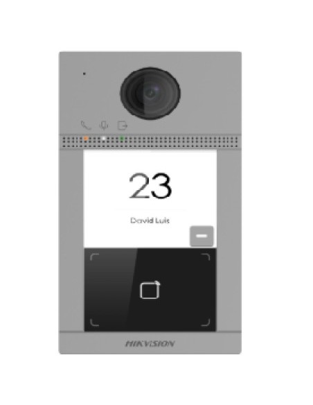 Acheter HIKVISION BASIC DS-KV8113-WME1 HIKBASIC. Visiophone IP extérieur en saillie avec 1 bouton d’appel et lecteur de proximit